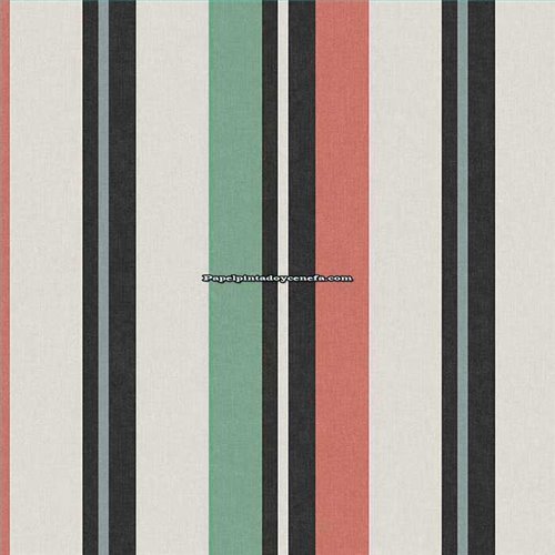 Rollo Papel Pintado NANTUCKET STRIPES REVISITED Referencia  SR20504.
