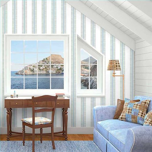 Rollo Papel Pintado NANTUCKET STRIPES REVISITED Referencia  SR21407.