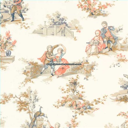 Rollo Papel Pintado LES BELLES TOILES DE JOUY 2 Referencia  BTJD201737407.