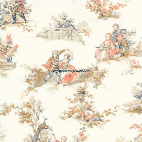 Rollo Papel Pintado LES BELLES TOILES DE JOUY 2 Referencia  BTJD201737407.