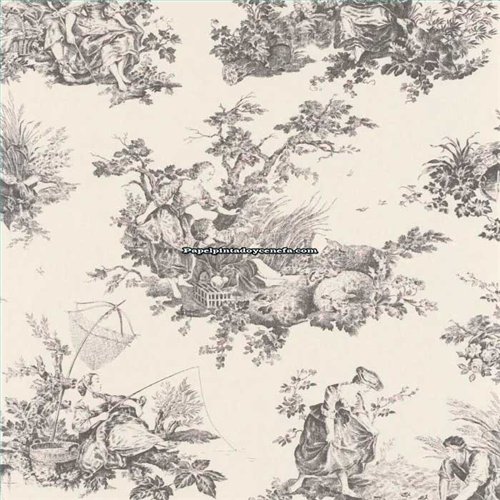 Rollo Papel Pintado LES BELLES TOILES DE JOUY 2 Referencia  BTJD87919612.