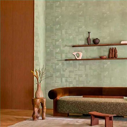 Ref.78151936 ambiente real de patchwork texturizado striato texturas, en tono Verde