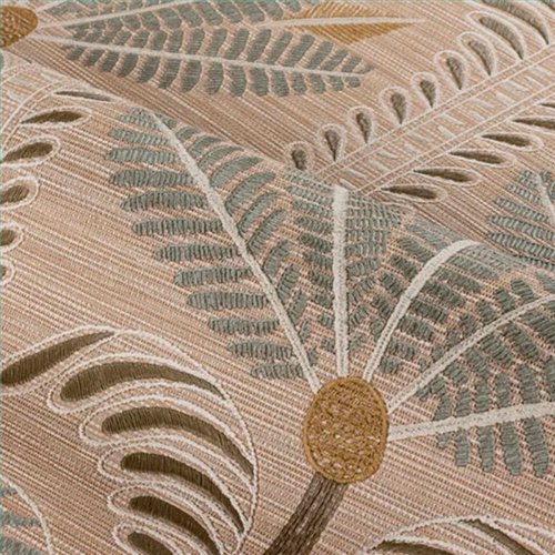 Ref.78180202 estancia decorada con palmeras art déco Verde y Ocre y fondo Beige, racines