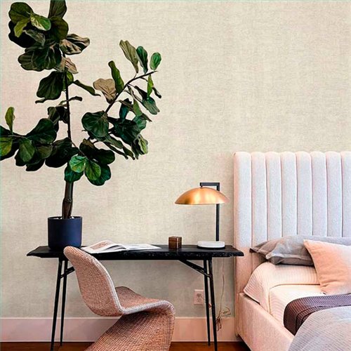 Ref.21165 habitación con liso texturizado silva essence, fondo Topo, motivo liso texturizado