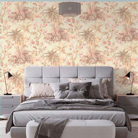 Ref.21157 ambiente real de palmeras silva essence, sobre fondo Beige en tonos Violeta, Marrón, Dorado y color5