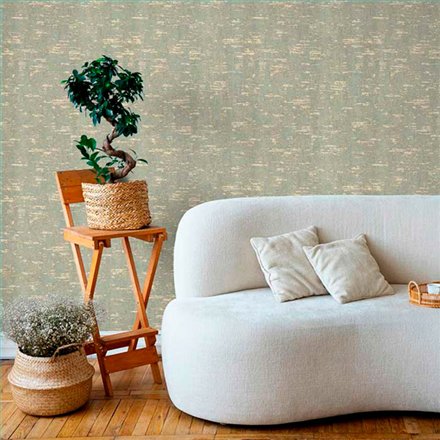 Ref.21168 estancia decorada con liso texturizado Dorado y fondo Gris, silva essence