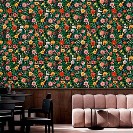 Ref.21105 ambiente con silva essence flores acuarela Multicolor sobre fondo Gris