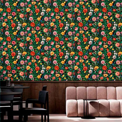 Ref.21105 ambiente con silva essence flores acuarela Multicolor sobre fondo Gris