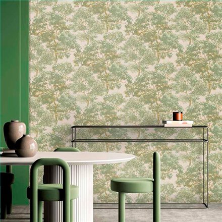Ref.21131 ambiente con silva essence bosque Verde sobre fondo Beige