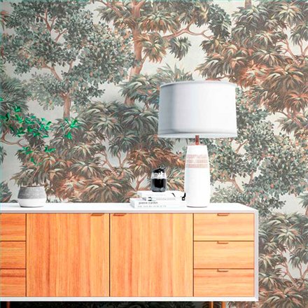 Ref.21132 foto de ambiente bosque silva essence fondo Topo con Verde, Marrón y Dorado