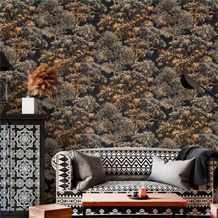 Ref.21134 ambiente real de bosque silva essence, sobre fondo Marrón en tonos Ocre y Dorado