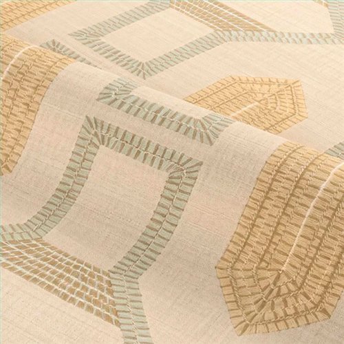 Ref.78190508 estancia decorada con mosaico art déco Verde y Ocre y fondo Beige, racines