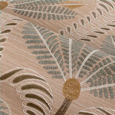 Ref.78180202 estancia decorada con palmeras art déco Verde y Ocre y fondo Beige, racines