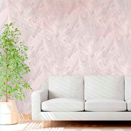 Ref.13301 papel pintado tahiti hojas tropicales Topo con fondo Blanco Roto