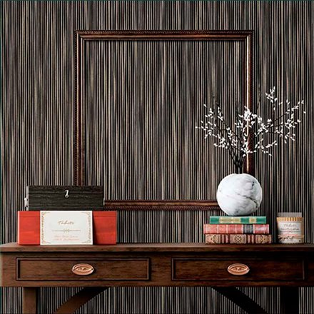 Ref.13342 papel pintado tahiti rayas finas Topo sobre fondo Negro