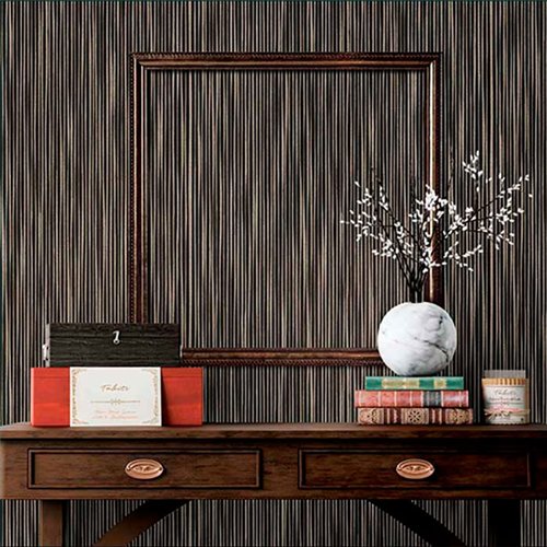 Ref.13342 papel pintado tahiti rayas finas Topo sobre fondo Negro
