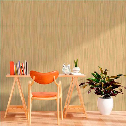Ref.13340 papel pintado tahiti rayas finas colores Verde, fondo Beige