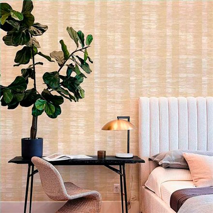 Ref.13327 papel pintado tahiti rayas Dorado sobre fondo Beige