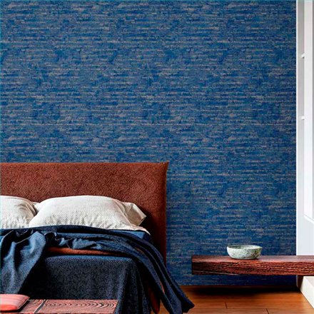 Ref.13369 papel pintado tahiti textura colores Plateado, fondo Azul