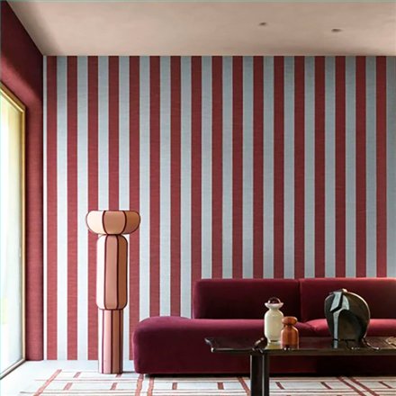 Ref.H73810100 ambiente con edition rayures liso en tono Granate