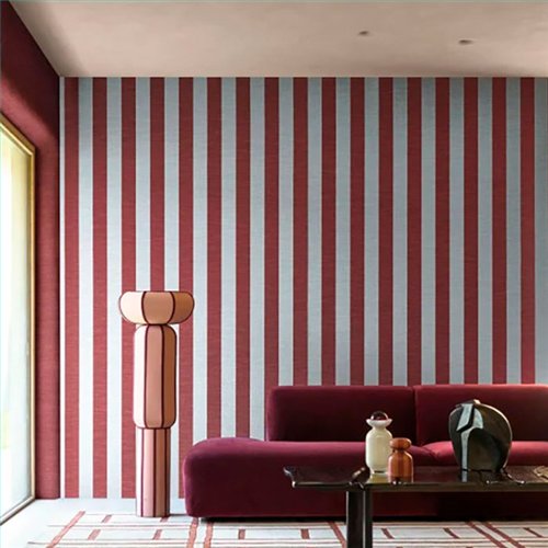 Ref.H73810100 ambiente con edition rayures liso en tono Granate