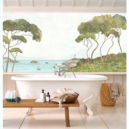 Ref.WDWT202237007NW estancia decorada con cala mediterránea acabado Multicolor, wonderwalls 3