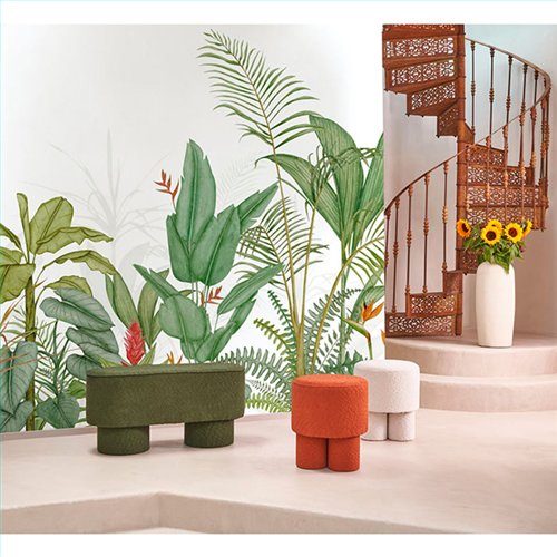 Ref.WDWT202337207NW ambiente con wonderwalls 3 selva tropical Multicolor sobre fondo Blanco Roto