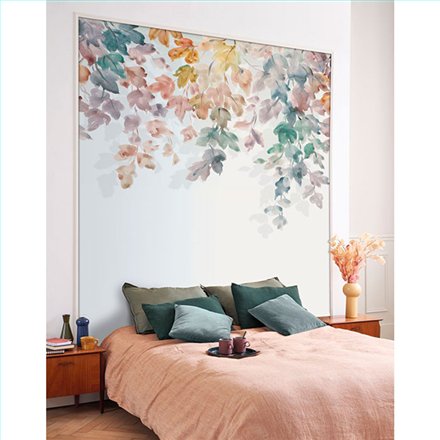 Ref.WDWT202186005NW estancia decorada con ramas en acuarela Multicolor y fondo Blanco Roto, wonderwalls 3