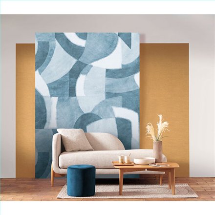 Ref.WDWT202296405NW ambiente con wonderwalls 3 círculos entrelazados en Azul