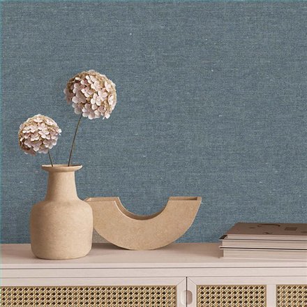 Ref.TN29011 ambiente con terra nova liso Gris sobre fondo Azul
