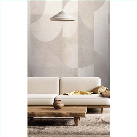 Ref.TND29090 estancia decorada con ondas cuerda Topo y Marfil y fondo Beige, terra nova