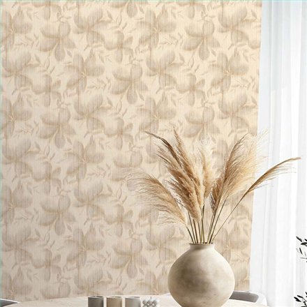 Ref.TN29063 ambiente con terra nova hojas difuminadas Marrón sobre fondo Beige