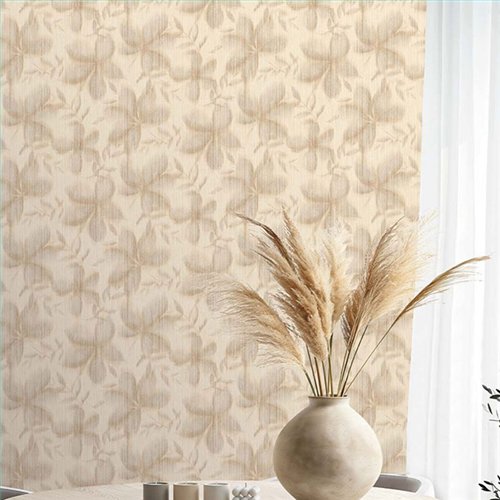 Ref.TN29063 ambiente con terra nova hojas difuminadas Marrón sobre fondo Beige
