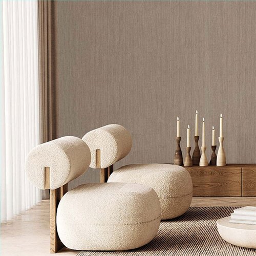 Ref.TN29042 ambiente con terra nova hojas relieve Marrón sobre fondo Topo