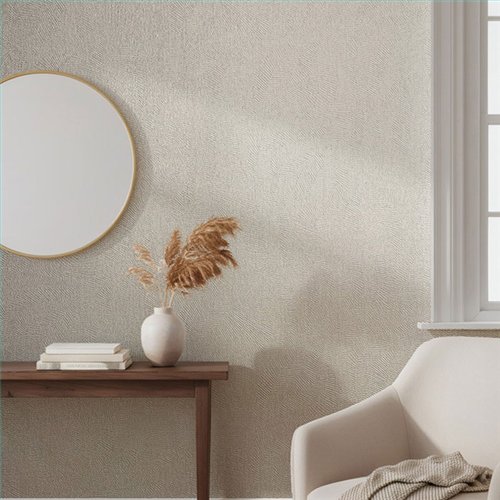 Ref.SILE-056 ambiente con silence rayado fino en tono Beige