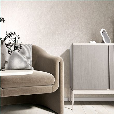 Ref.SILE-066 ambiente con silence rayado fino en tono Beige