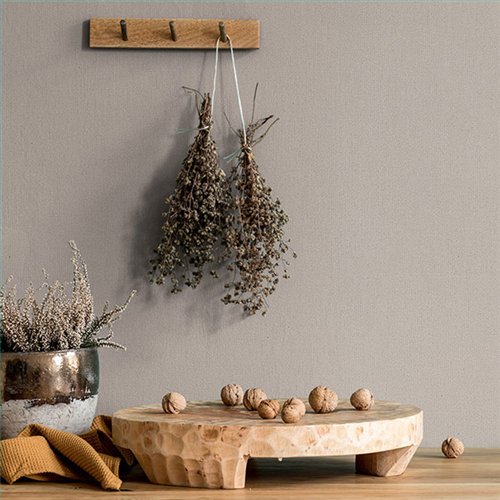 Ref.SILE-069 estancia decorada con liso mate en tono Topo, silence