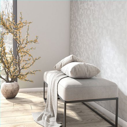 Ref.SILE-079 ambiente real de textura arena silence, en tono Gris