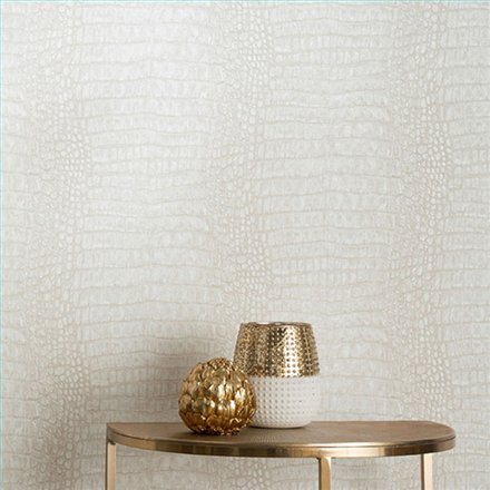 Ref.NATU-014 estancia decorada con piel cocodrilo en Beige, natura