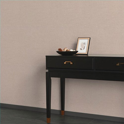 Ref.NATU-070 ambiente real de liso lino natura, sobre fondo Beige en tonos Salmón