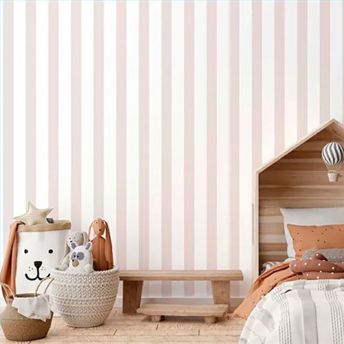 Ref.MG1813 ambiente real de rayas anchas magic, sobre fondo Blanco en tonos Rosa