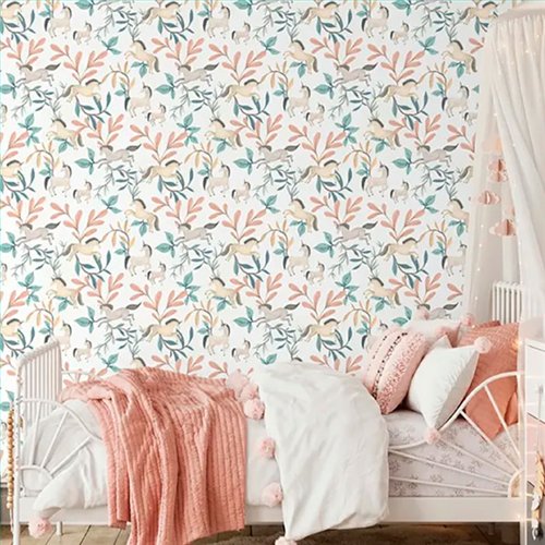 Ref.MG6204 estancia decorada con unicornios Multicolor y fondo Blanco, magic
