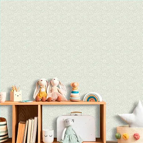 Ref.MG8814 foto de ambiente floral menudo magic fondo Verde con Blanco Roto