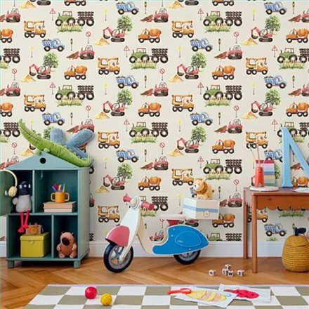 Ref.MG6907 ambiente real de vehículos de obra magic, sobre fondo Beige en tonos Multicolor