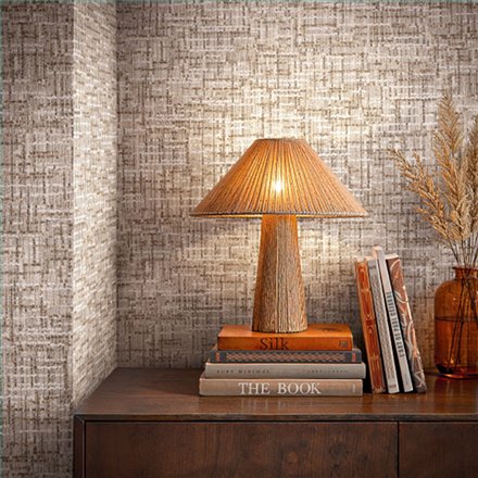 Ref.SP7030 estancia decorada con efecto tweed Blanco y Marrón y fondo Beige, supreme