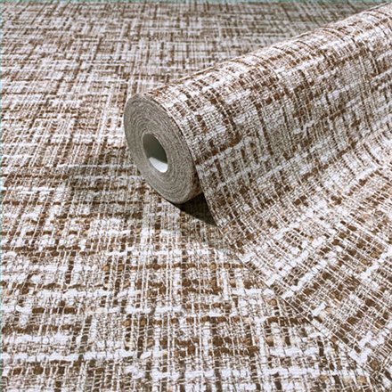 Ref.SP7030 ambiente real de efecto tweed supreme, sobre fondo Beige en tonos Blanco y Marrón