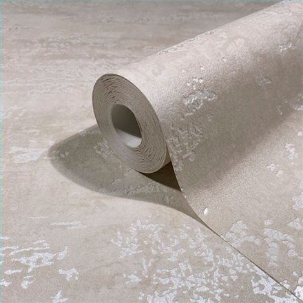 Ref.SP2570 ambiente con supreme estuco envejecido Beige y Nácar sobre fondo Beige