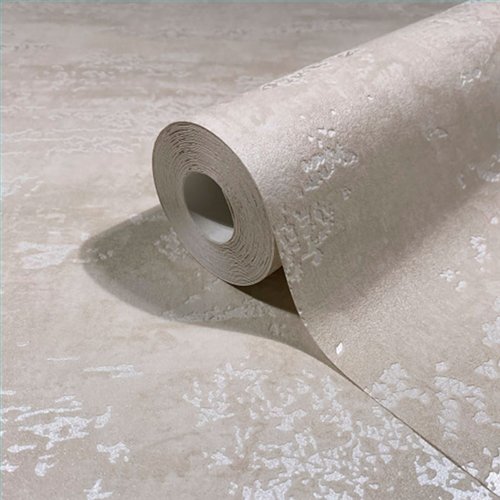 Ref.SP2570 ambiente con supreme estuco envejecido Beige y Nácar sobre fondo Beige