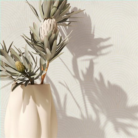Ref.SP2595 foto de ambiente arcos concéntricos supreme fondo Beige con Marfil