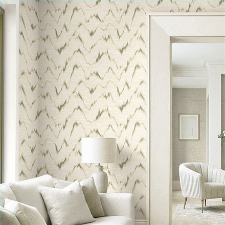Ref.EW50408 ambiente con white accents ikat Beige, Marrón y Dorado sobre fondo Blanco Roto